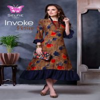 Pari Selfie Wholesale Reyon Print Kurtis