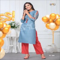 S4U BY SHIVALI LAUNCHES INDI CHIC VOL 3 CLASSIC AND ELEGANT LOOK KURTI WITH PANT WHOLESALER