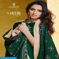 SAJAWAT CREATION SARTHI Vol-8 MASLIN READYMADE PLAZZO STYLE SALWAR SUIT CLOTHING STORE