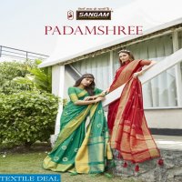 SANGAM PRINTS PADAMSHREE EMBROIDERY HANDLOOM SILK SARIS WHOLESALER