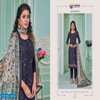 SANSKRUTI PRESENT SAFRON PURE JAM SILK DESIGNER SUITS COLLECTION