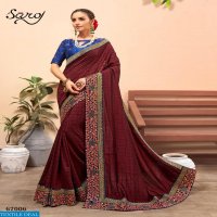 SAROJ PRESENT NAKSHITA VICHITRA SILK WITH HEAVY BORDER SAREE WHOLESALE PRICE