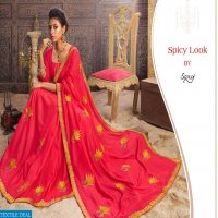 SAROJ SPICY LOOK SILK EMBROIDERED SARIS CATALOG BUY ONLINE SHOPPING
