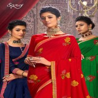 SAROJ SPICY LOOK SILK EMBROIDERED SARIS CATALOG BUY ONLINE SHOPPING