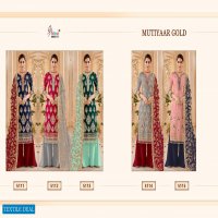 SHREE FAB MUTIYAAR GOLD GEORGETTE WITH EMBROIDERY WEDDING AND PARTY WEAR SUITS