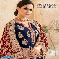 SHREE FAB MUTIYAAR GOLD GEORGETTE WITH EMBROIDERY WEDDING AND PARTY WEAR SUITS