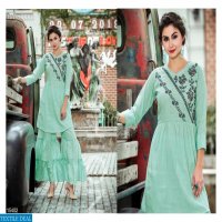 SHRI HARSIDDHI STYLES GLAMORS COTTON LINEN EXCLUSIVE AARI WORK TOP WITH PLAZZO DEALER