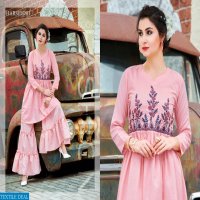SHRI HARSIDDHI STYLES GLAMORS COTTON LINEN EXCLUSIVE AARI WORK TOP WITH PLAZZO DEALER
