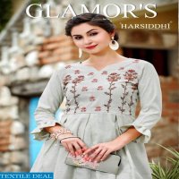 SHRI HARSIDDHI STYLES GLAMORS COTTON LINEN EXCLUSIVE AARI WORK TOP WITH PLAZZO DEALER
