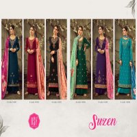 SUZEN BY RSF SATIN GEORGETTE EMBROIDERY DRESS MATERIALS WHOLESALER