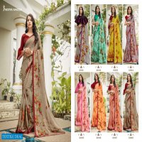 Seema Zaalima Wholesale Moss Chiffon Sarees