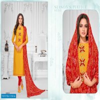 Shagun Bandhej Crush Wholesale Bandhani Dress Material