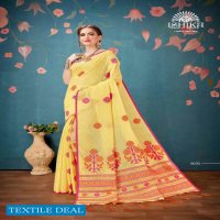 TANYA BY ISHIKA SAREE COTTON LINEN CASUAL WEAR CLASSY LOOK SAREE CATALOGS EXPORTER