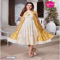 THE JACKET VOL 1 BY LAPINK RAYON COTTON DESIGNER MIDI GOWN WITH JACKET