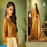 TZU LIFESTYLE SUHANI MASLIN CRAPE SILK ROUND CUT LONG KURTI WITH DUPATTA SUPPLIER