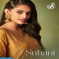 TZU LIFESTYLE SUHANI MASLIN CRAPE SILK ROUND CUT LONG KURTI WITH DUPATTA SUPPLIER