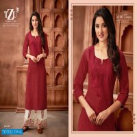 TZU Victoria Vol-4 Wholesale Cotton Slub Kurti With Plazzo