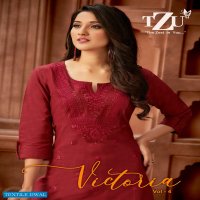 TZU Victoria Vol-4 Wholesale Cotton Slub Kurti With Plazzo