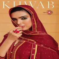 Triple A Khwab Modal Satin Embroidered Dress Material