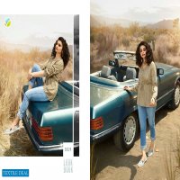 VINAY FASHION PRESENTS ONLY TOP RAYON SLUB PRINT JEANS SHORT TOPS FOR GIRLS