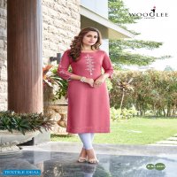 WOOGLEE PRESENT SAKSHI RAYON FANCY HANDWORK DESIGNER KURTIS