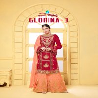 YOUR CHOICE GLORINA VOL 3 GEORGETTE SHARARA STYLE SALWAR SUIT BUY WHOLESALE IN INDIA