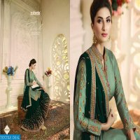 ZUBEDA LAUNCH AASHKA SATIN GEORGETTE WITH EMBROIDERY WORK PLAZZO STYLE SUIT