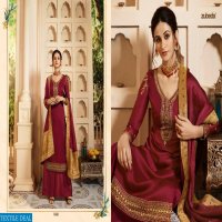 ZUBEDA PRESENTING SUVARNA SATIN GEORGETTE EMBORIDERY WORK SUIT OUTFIT