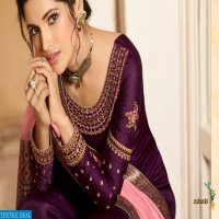ZUBEDA PRESENTING SUVARNA SATIN GEORGETTE EMBORIDERY WORK SUIT OUTFIT