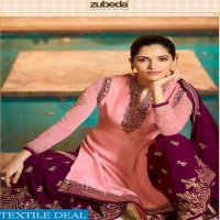 ZUBEDA SUGANDHA SATIN GEORGETTE SHARARA STYLE PARTY WEAR SUIT 16801-16806 SERIES