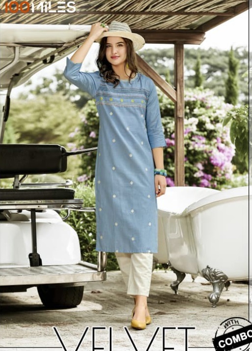 100 Miles Velvet Wholesale Kurti and 
