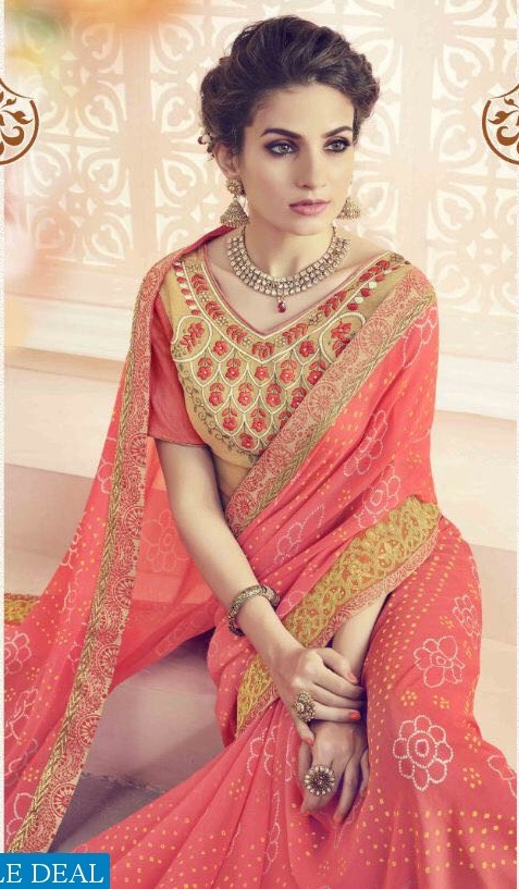 Bandhani saree wholesale clearance