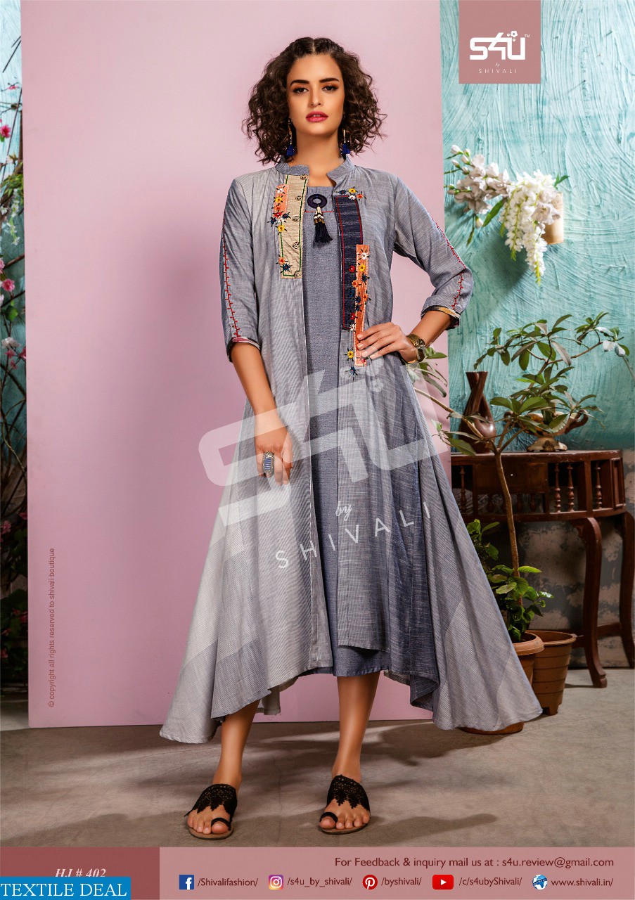 S4u Presents Hello Jacket Designer Party Wear Kurtis