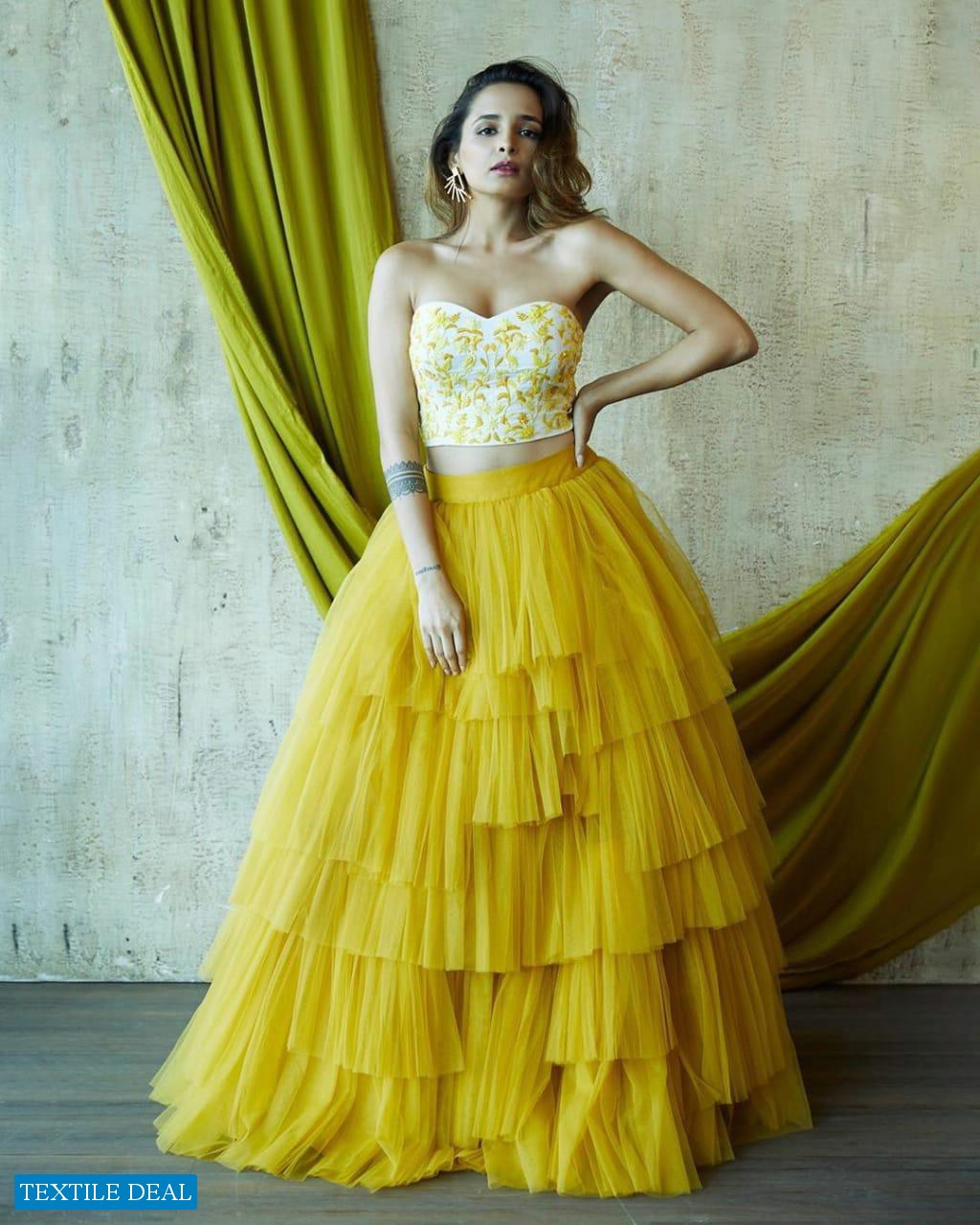 yellow colour gown