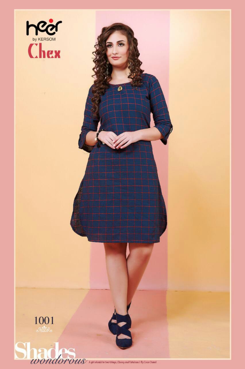 chex kurti pattern