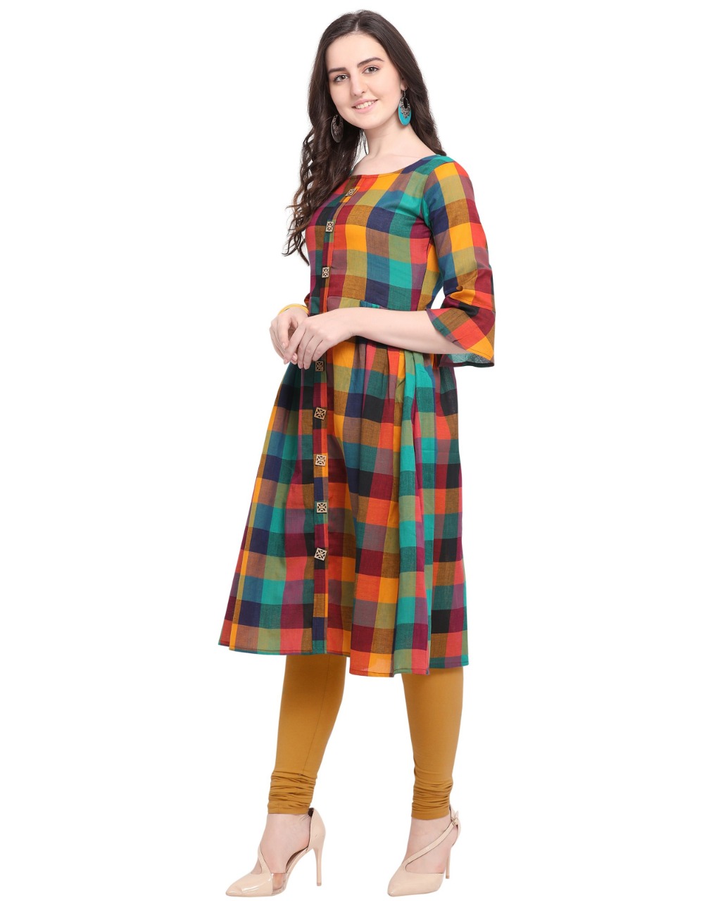 checked cotton kurtis