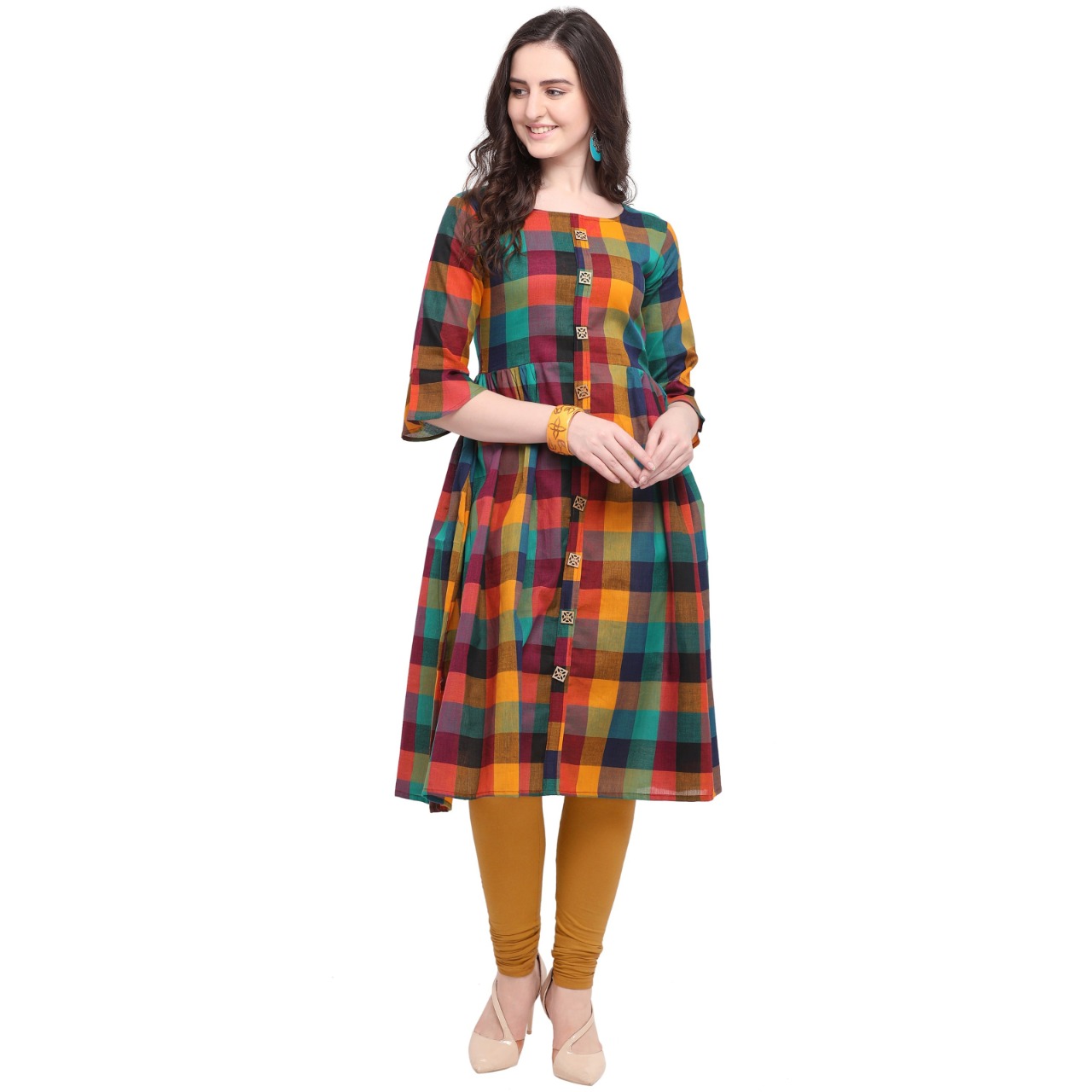 checked cotton kurtis