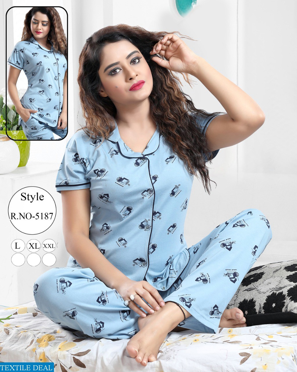 Premium Night Suits Kavyansika Front Bottom - textiledeal.in